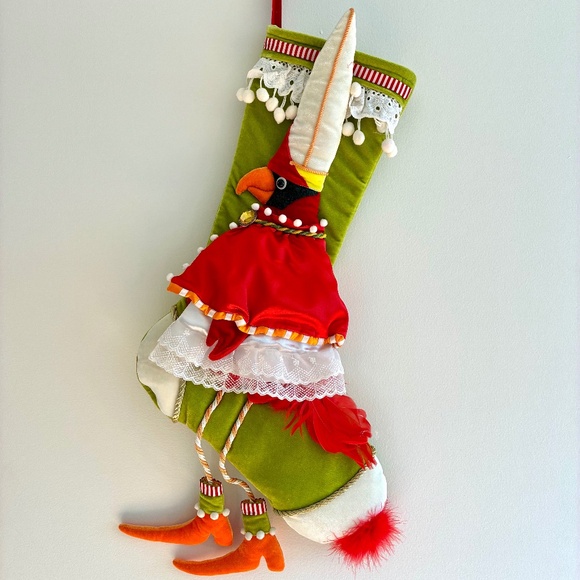 Patience Brewster Krinkles Cardinal Stocking - Picture 1 of 9